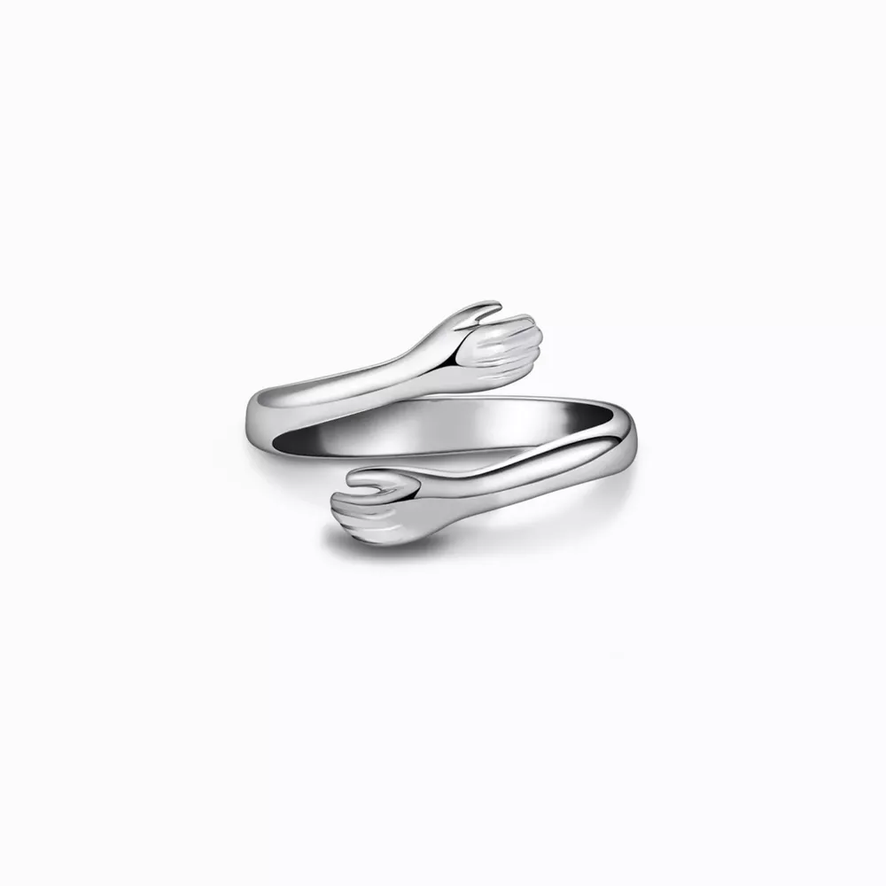 925 Sterling Silver Hug Bypass Ring, image 9