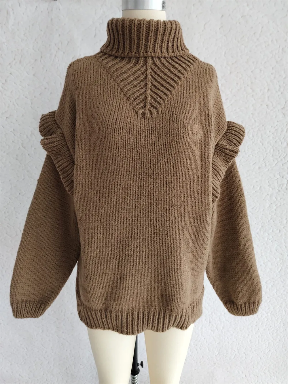 Ruffled Turtleneck Long Sleeve Sweater, image 11