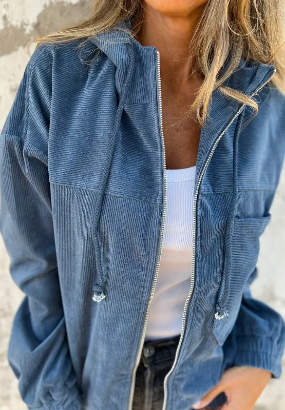 Pocketed Zip Up Long Sleeve Hooded Jacket, image 18