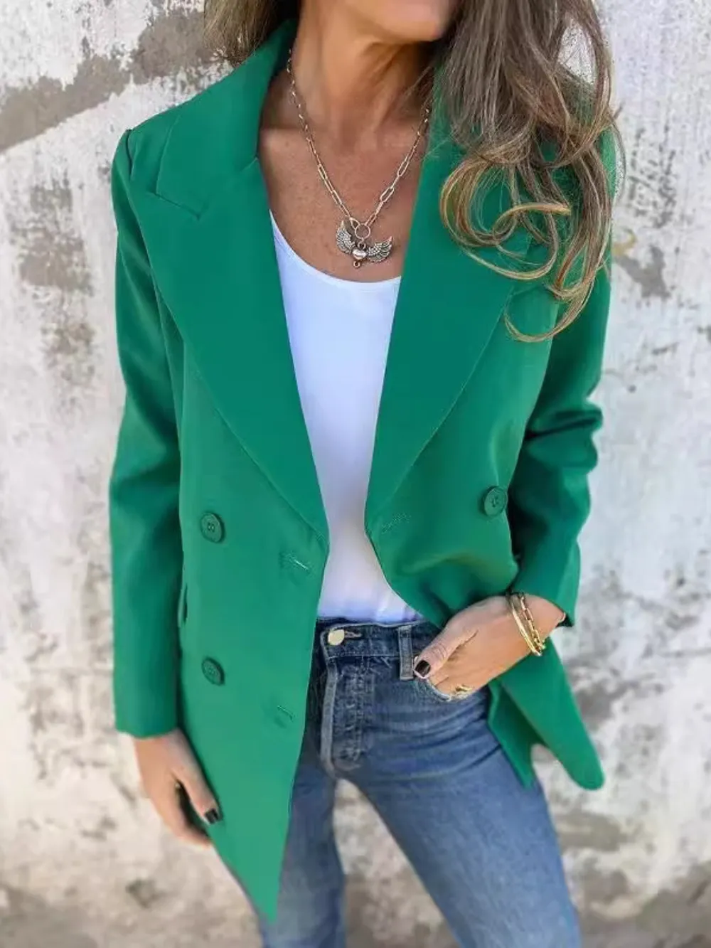 Full Size Collared Neck Long Sleeve Blazer, image 13