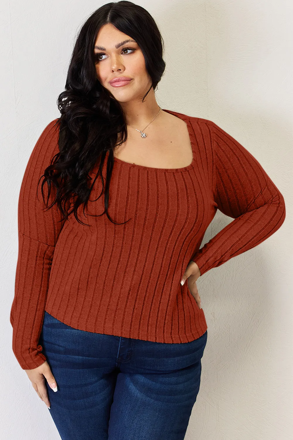 Full Size Ribbed Long Sleeve T-Shirt, image 28
