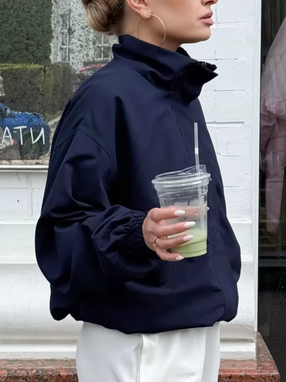 Zip Up Dropped Shoulder Jacket, image 4
