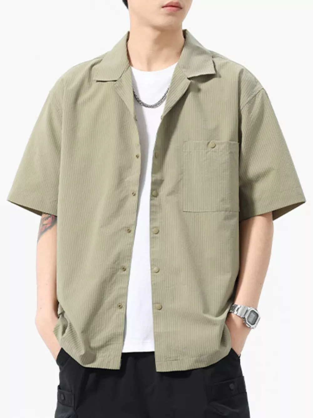 Men's Plus Size Casual Short Sleeve Shirt, image 6