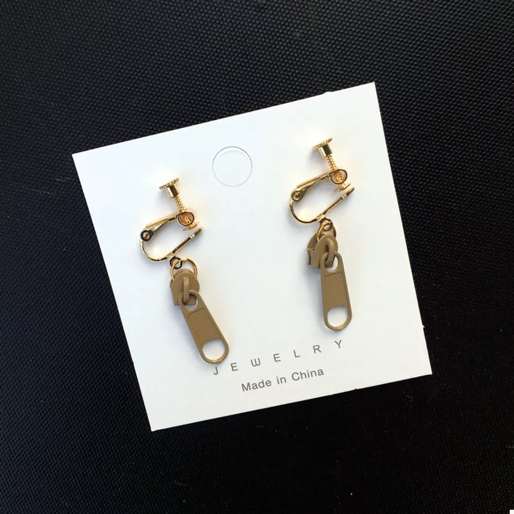 Zipper Dangle Clip-on Earrings, image 2