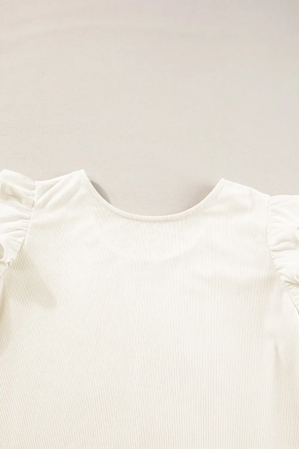 Ruffled Round Neck Flounce Sleeve Top, image 13