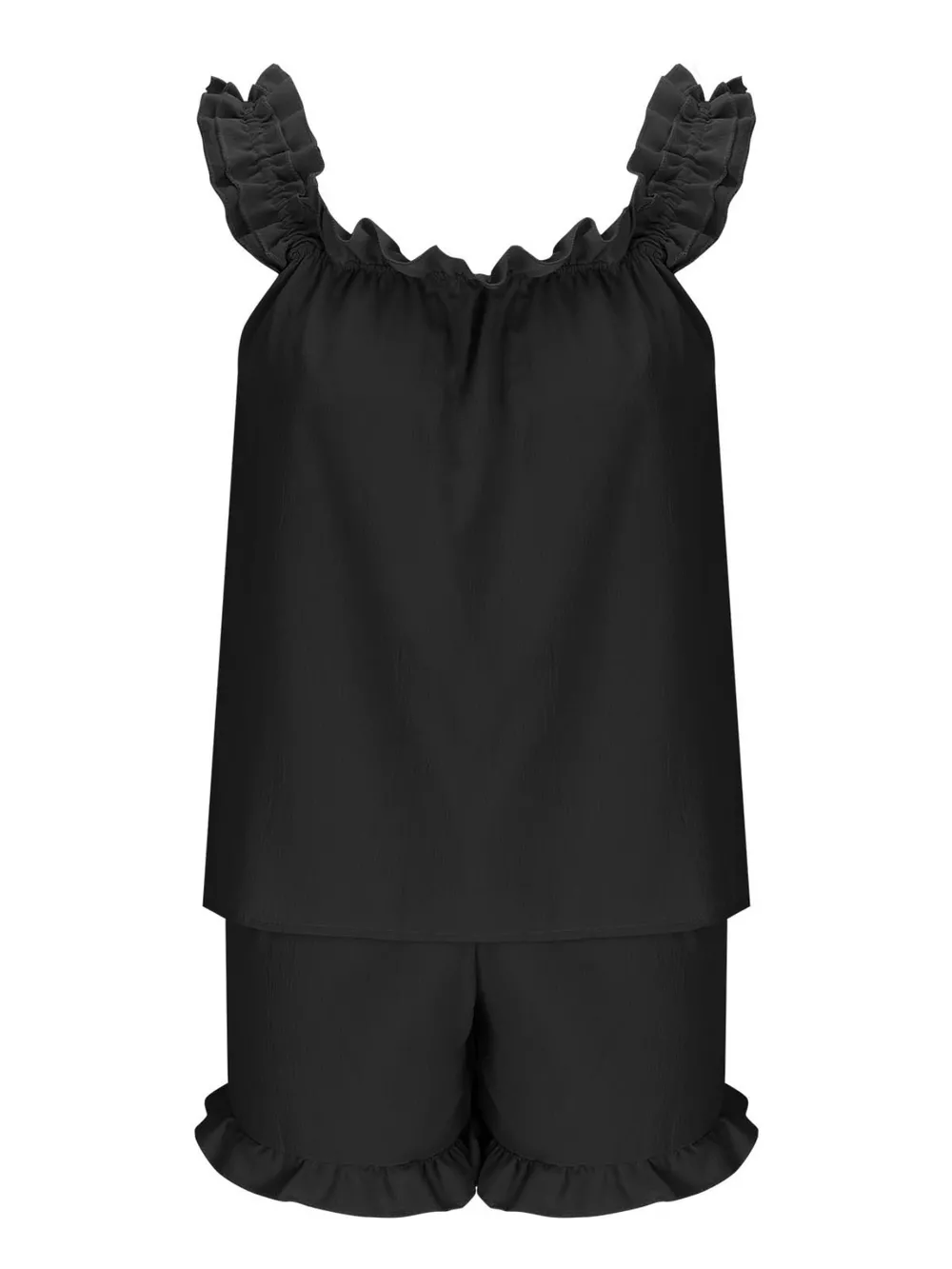 Ruffle Trim Sleeveless Top and Shorts Set, image 14