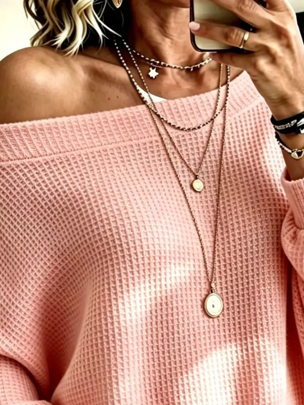 Full Size Waffle Knit Boat Neck Sweatshirt Plus Size, image 11