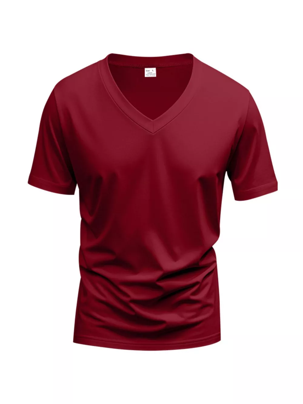 Men's Full Size Slim Fit V-Neck Basic T-Shirt Plus Size, image 9