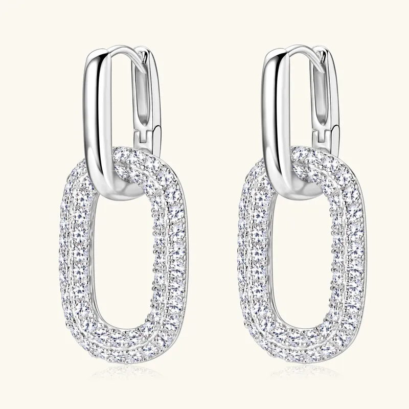2.16 Carat Moissanite 925 Sterling Silver Earrings, image 2