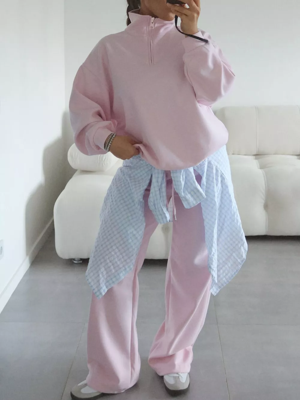 Quarter-Zip Top and Wide-Leg Sweatpants Set, image 17