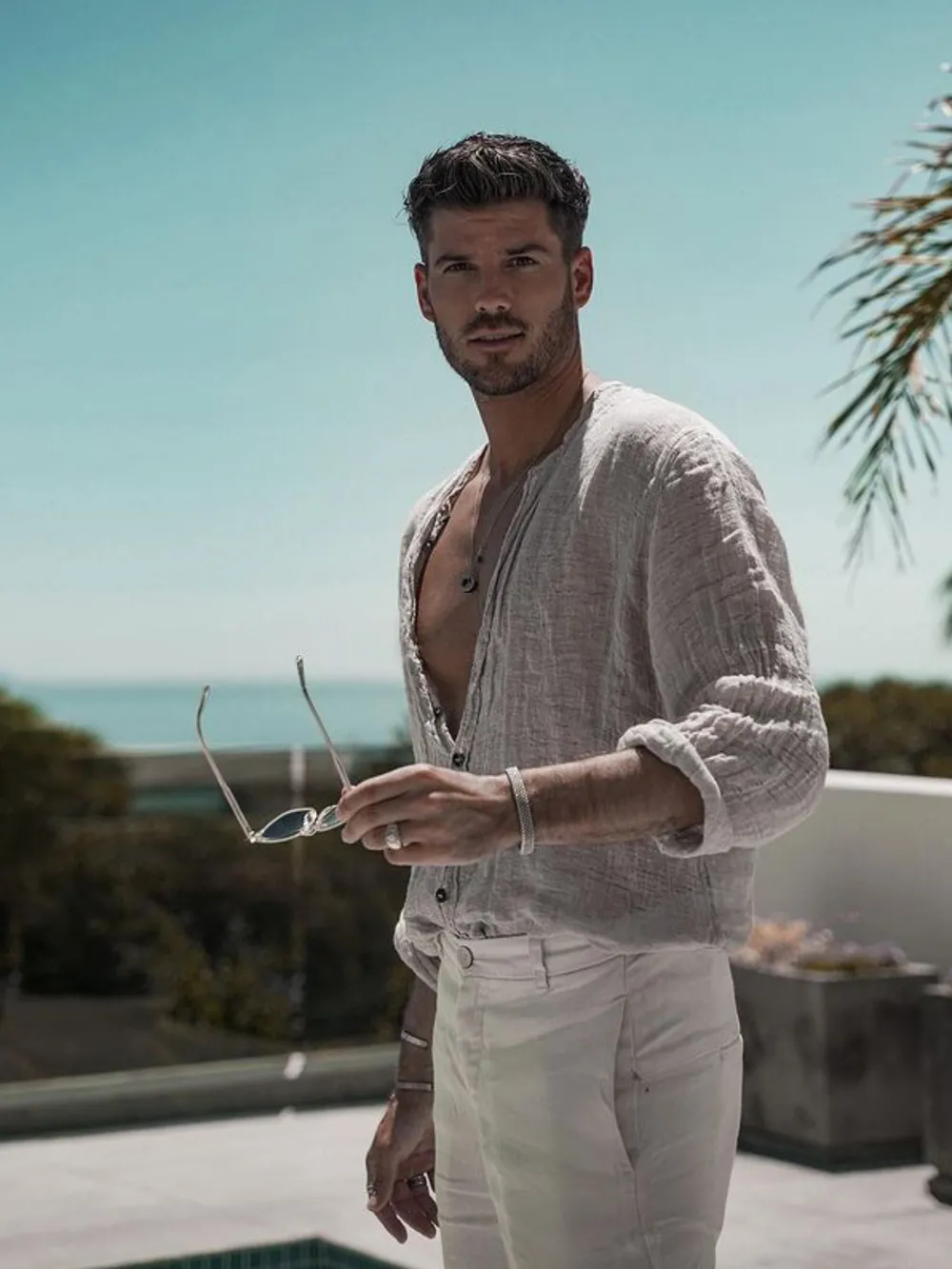 Men's Full Size Casual Linen Button Down Shirt Plus Size, image 2