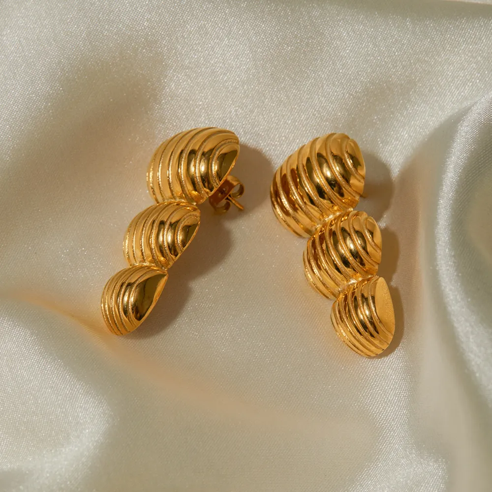 Stainless Steel Geometric Stud Earrings, image 3