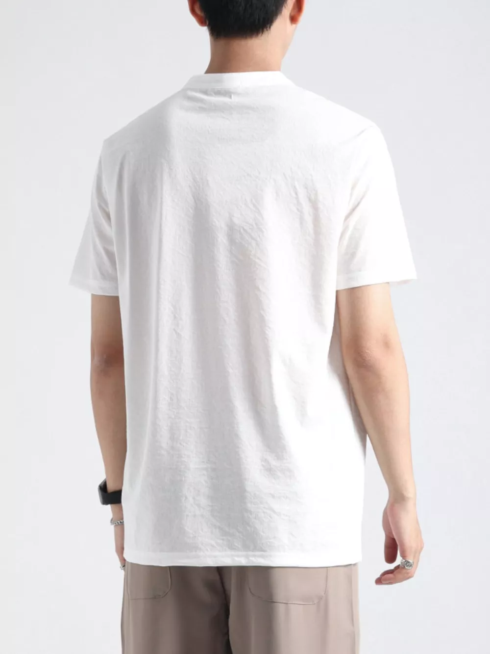 Men's Plus Size Button Detail Short Sleeve Top, image 9