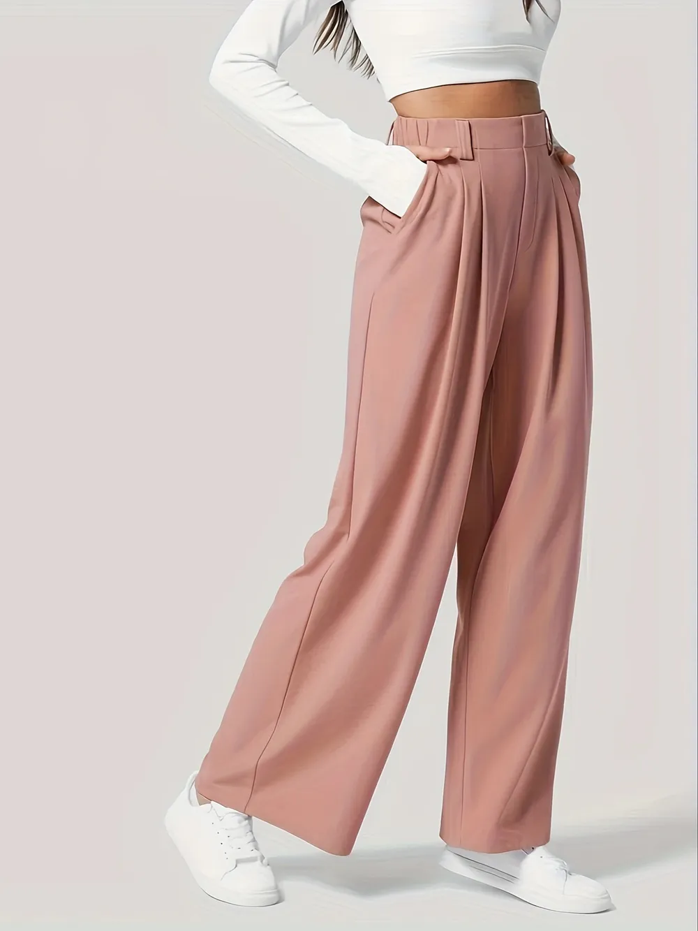 Wide Leg Pants with Pockets, image 4