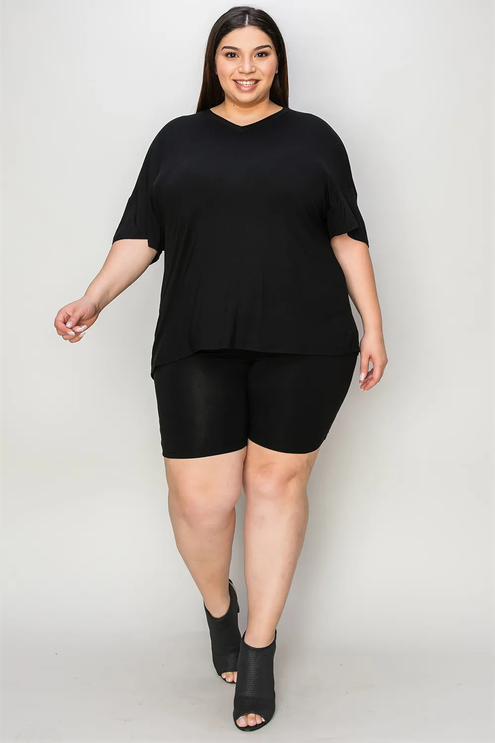 Bamboo Full Size V-Neck Drop Shoulder T-Shirt and Shorts Set, image 33