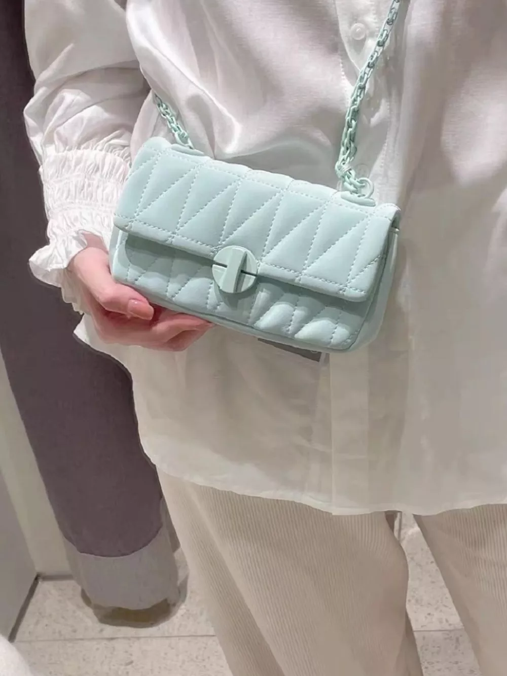 Quilted Flap Chain Crossbody Bag, image 10