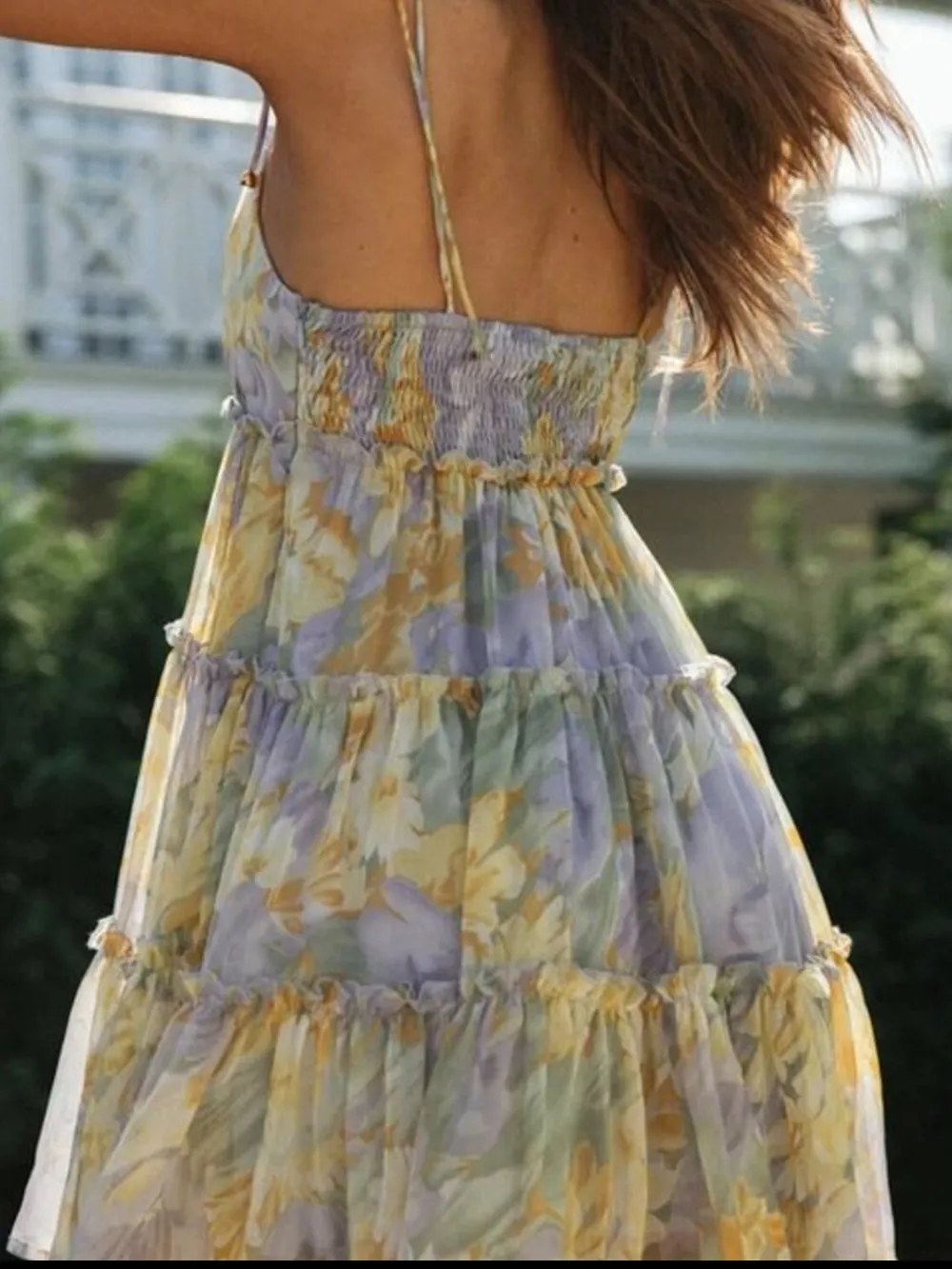 Printed Tie-Strap Tiered Mini Dress, image 18