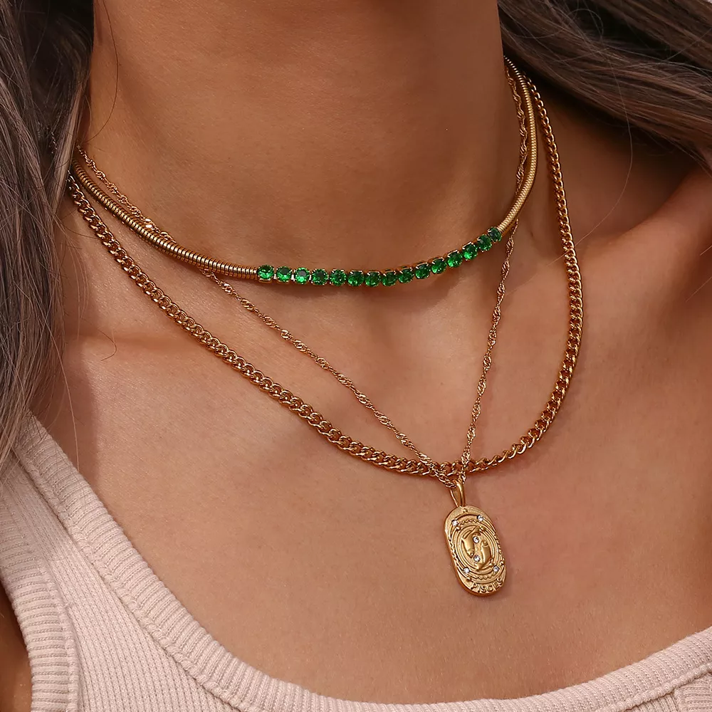 18K Gold-Plated Oval Zodiac Pendant Necklace