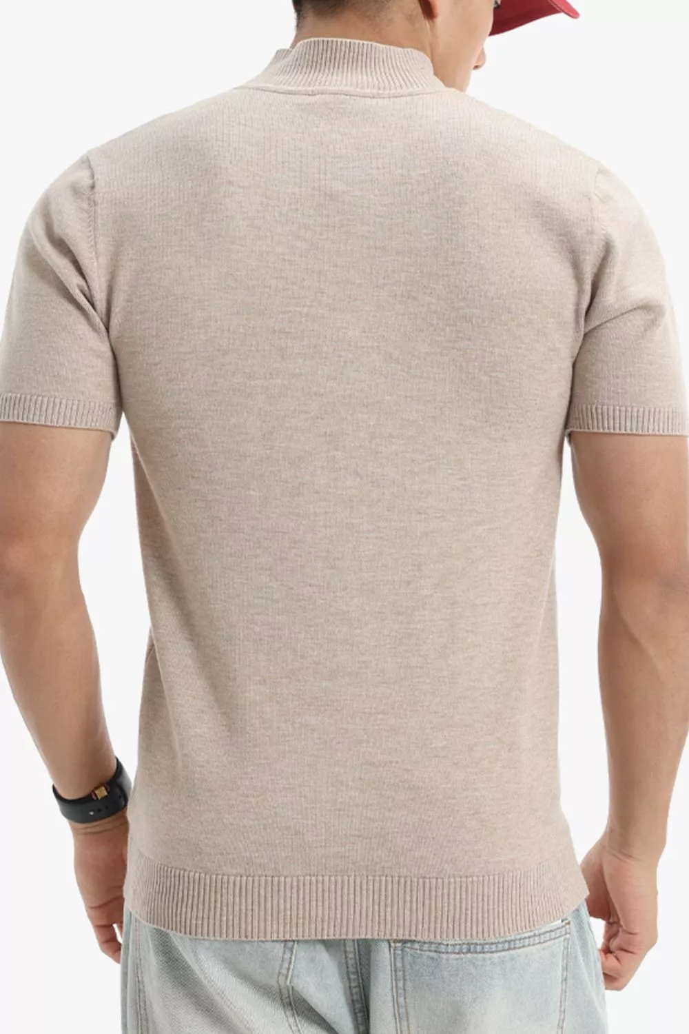 Men's Plus Size Slim Fit Short Sleeve Sweater, image 7