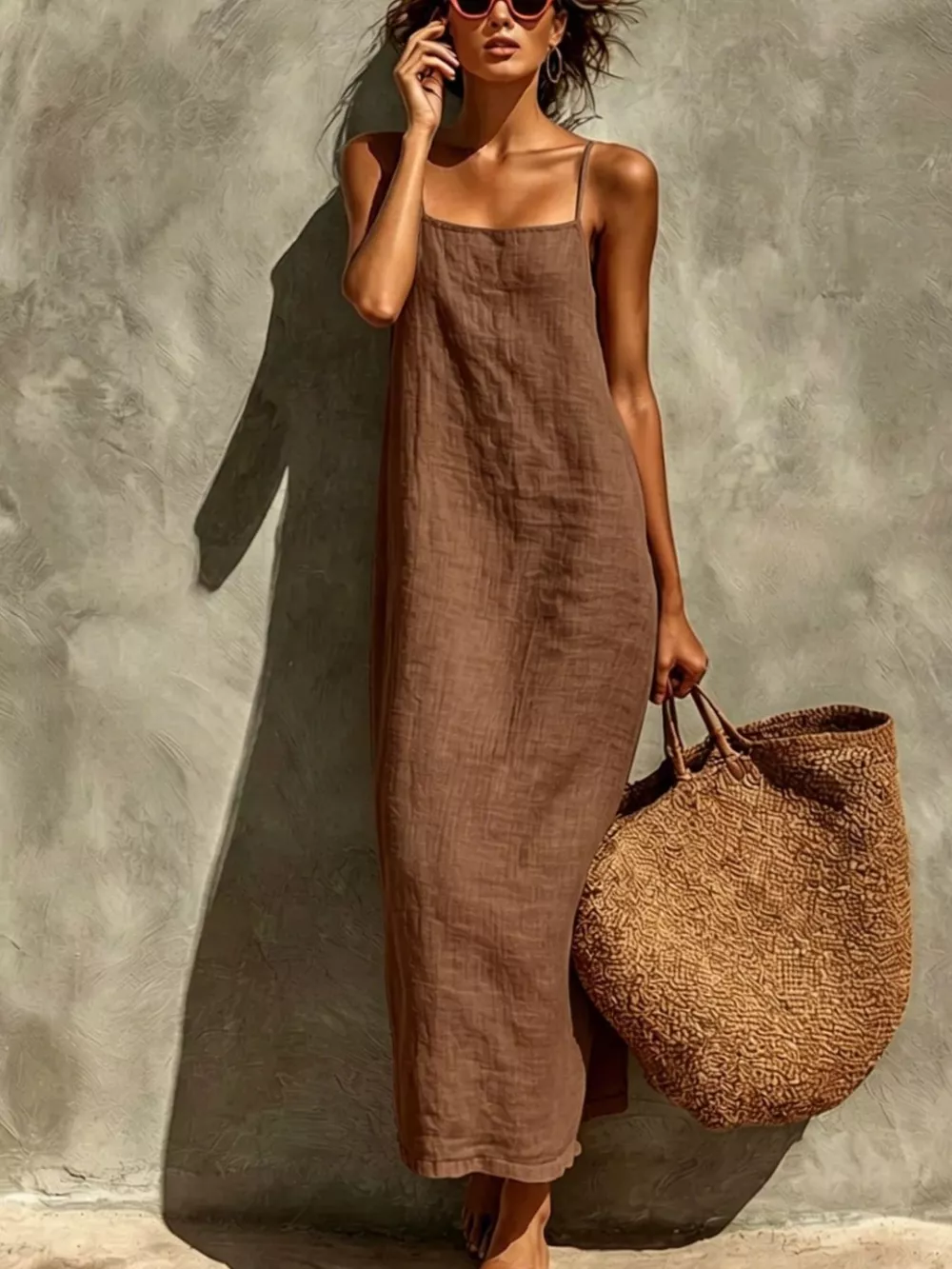 Sleeveless Linen Casual Maxi Dress, image 8