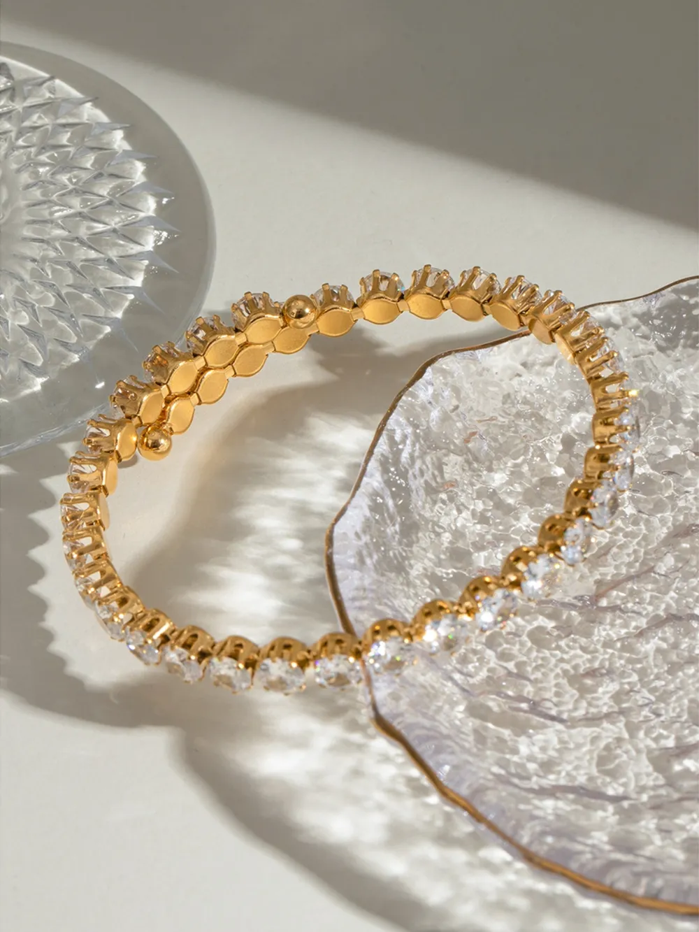 Stainless Steel Inlaid Zircon Bracelet, image 3