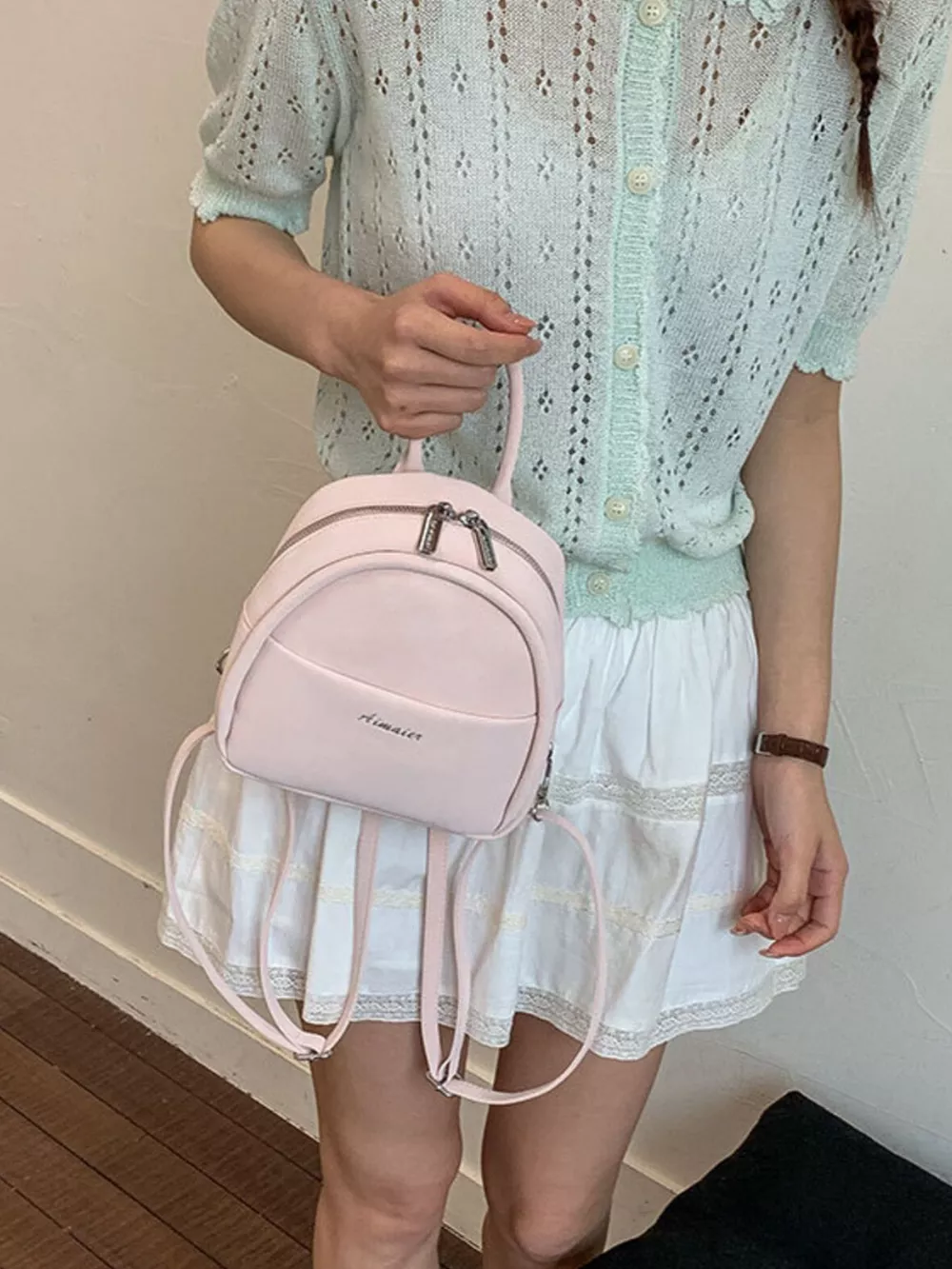 Adjustable Strap Mini Backpack Bag, image 5