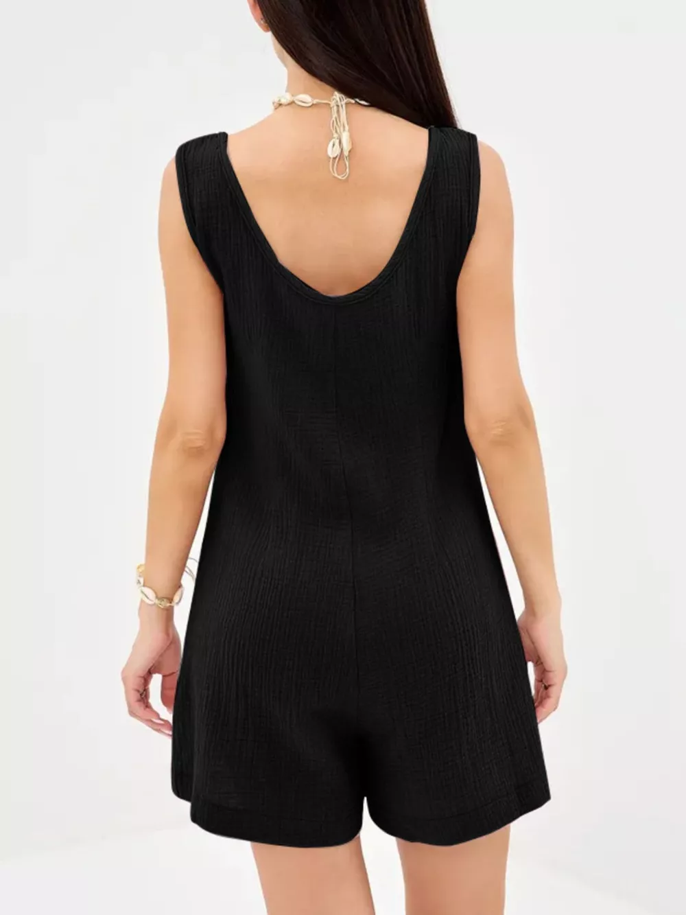 Casual Button-Down Sleeveless Romper, image 17