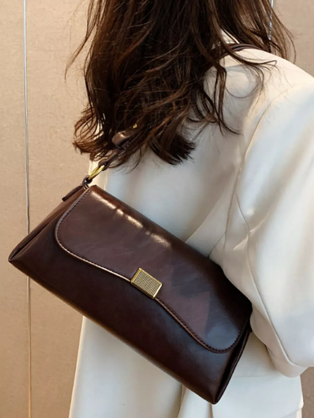 Leather Flap Shoulder Bag, image 2