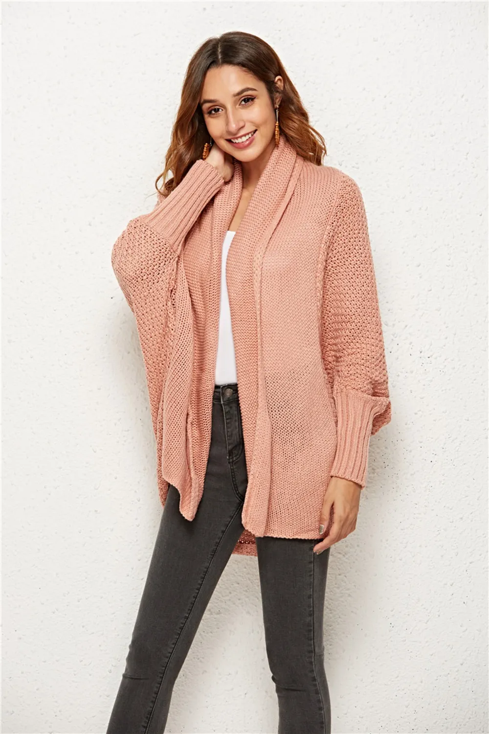 Open Front Batwing Sleeve Cardigan, image 5