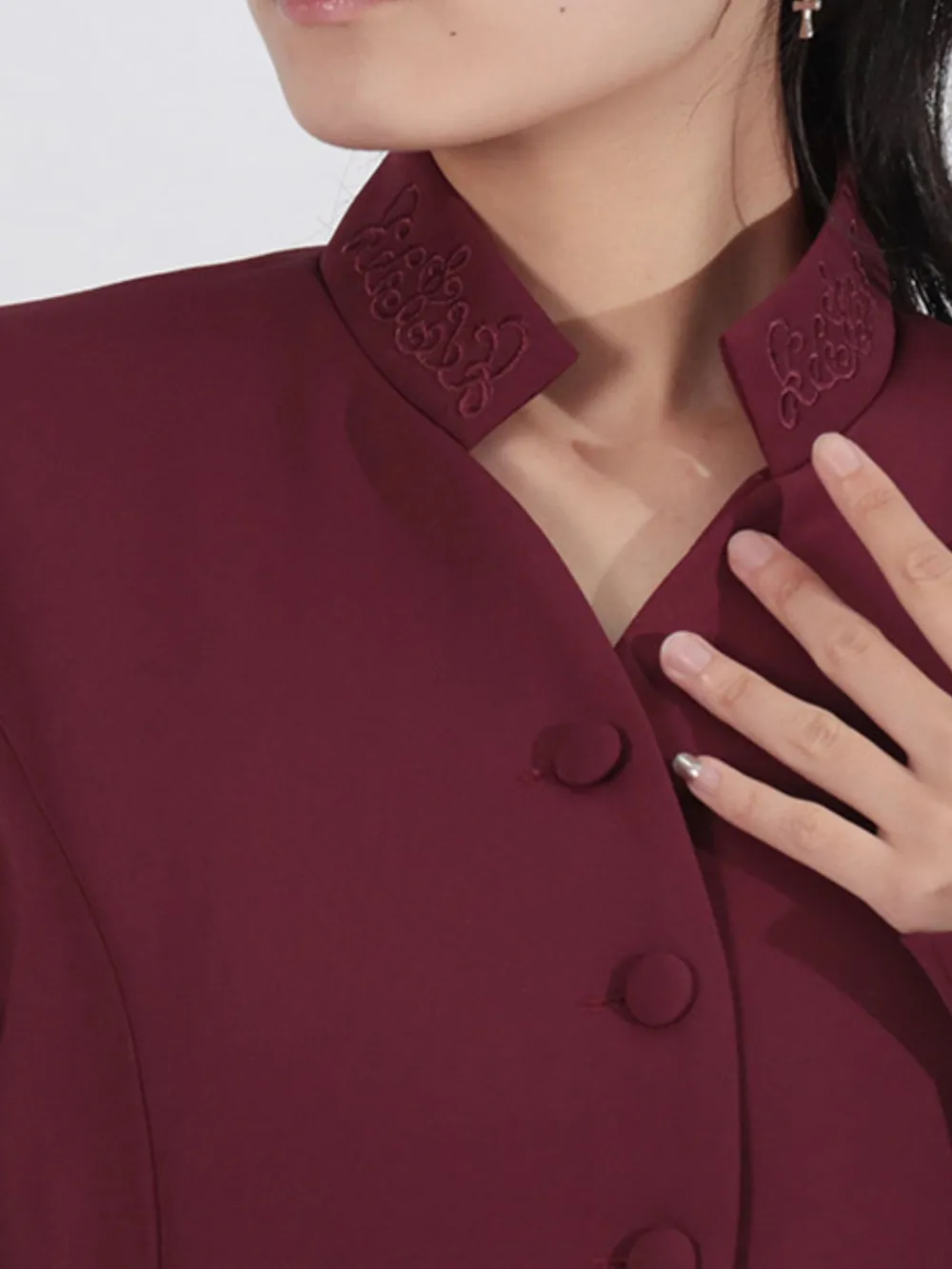 Button Up Long Sleeve Top and Pleated Skirt Set, image 2