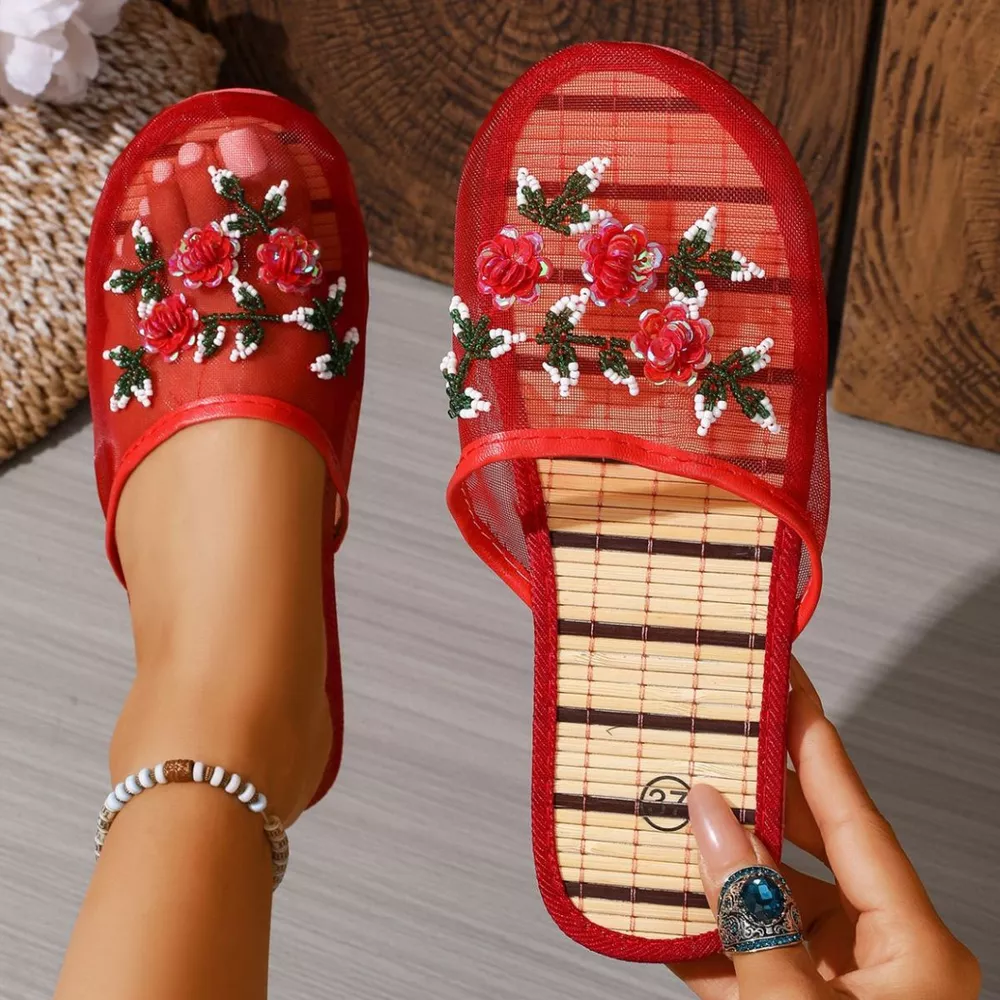 Floral Round Toe Sandals, image 8