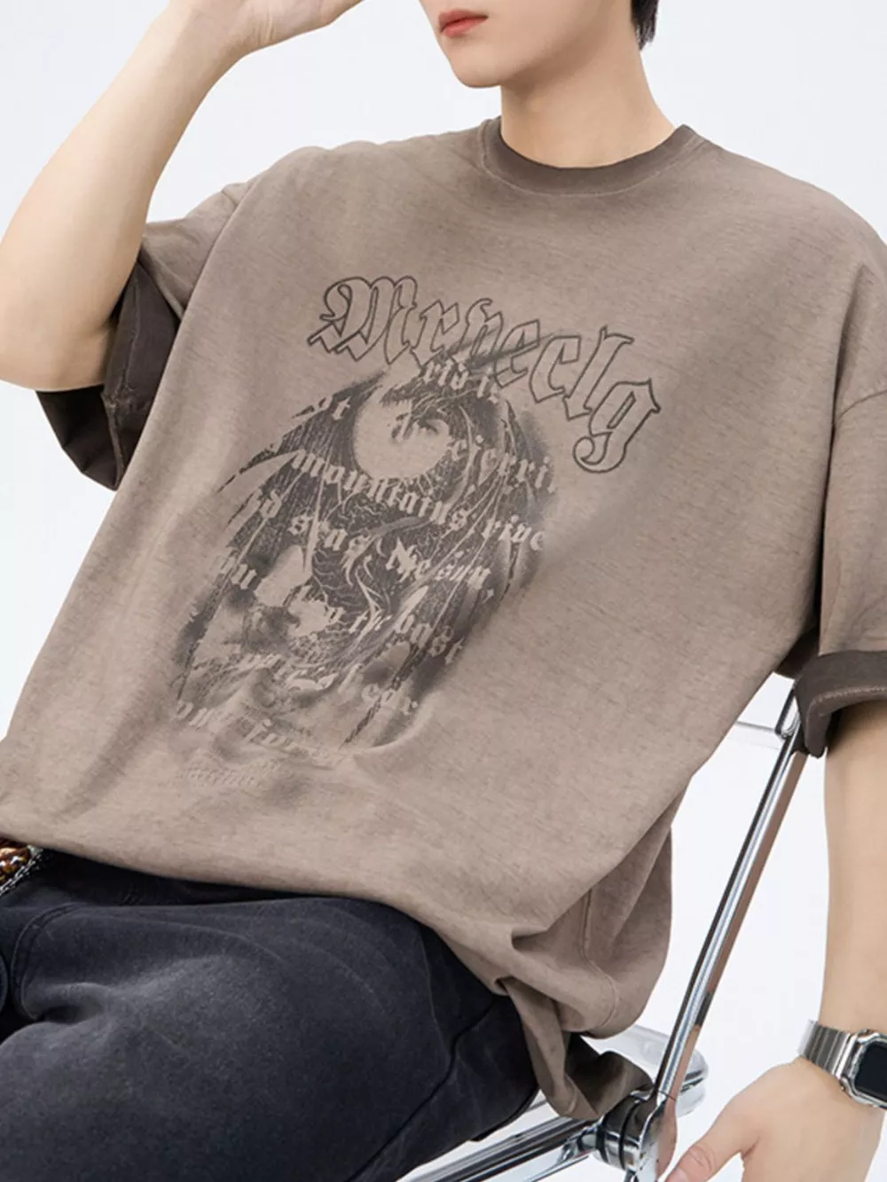 Men's Plus Size Round Neck Short Sleeve T-Shirt, image 4