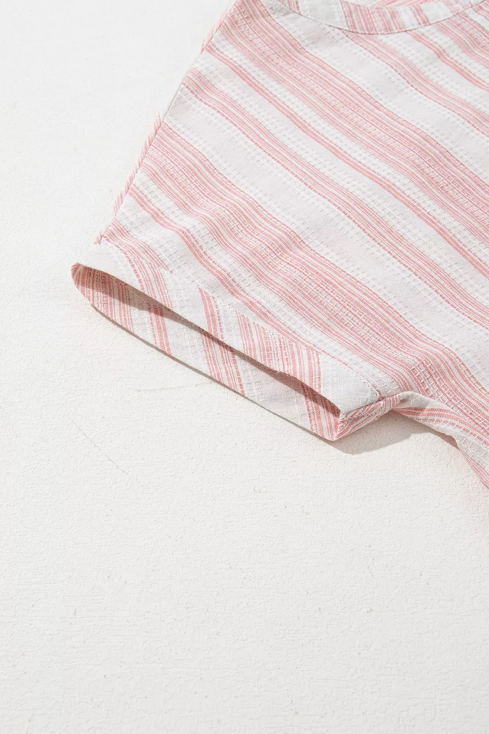 Striped Button Detail Short Sleeve Blouse, image 11