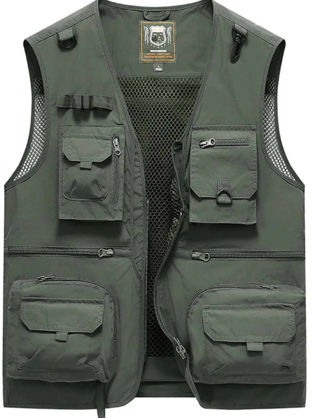 Men's Full Size Zip Up Vest with Pockets Plus Size