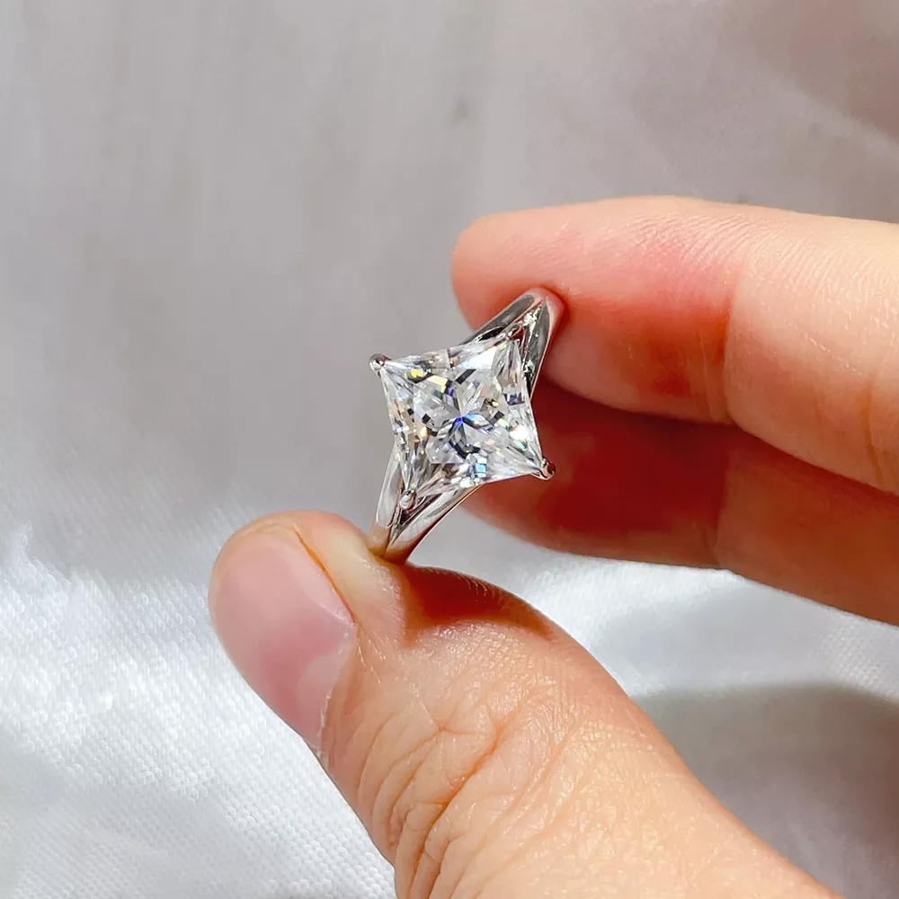 3 Carat 925 Sterling Silver Moissanite Ring, image 4