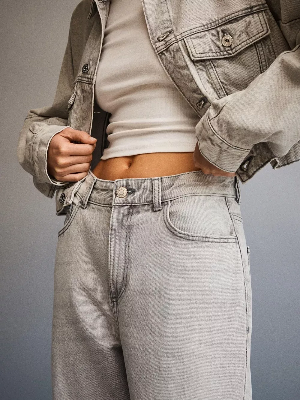 Wide Leg Washed Jeans, image 10