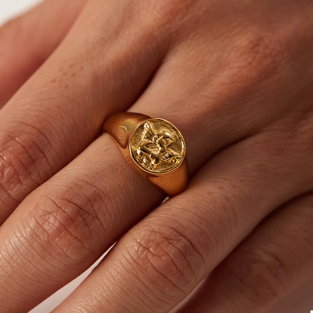 18K Gold-Plated Cupid Ring, image 5
