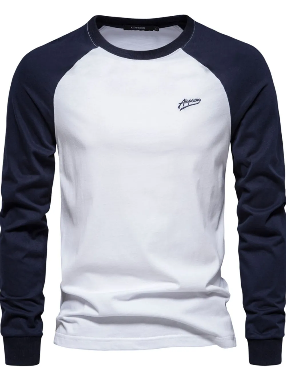 Men's Contrast Round Neck Raglan Sleeve T-Shirt, image 6