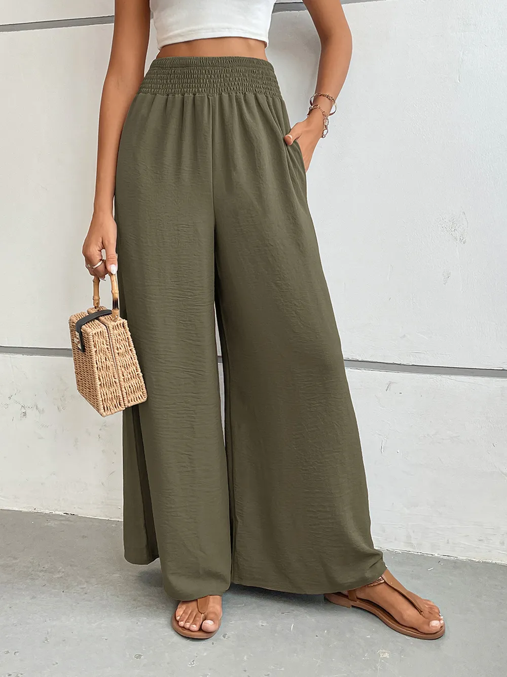 Wide Leg Pants with Pockets, image 29