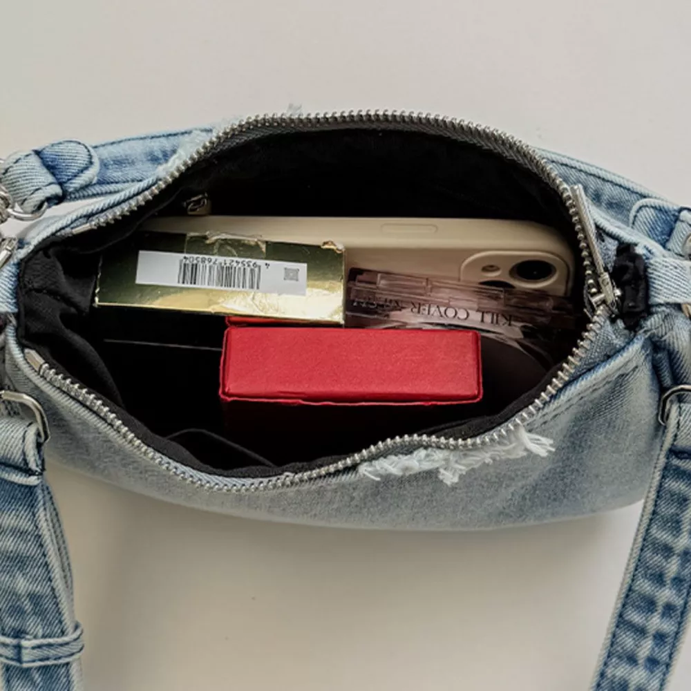 Star Charm Denim Shoulder Bag, image 20