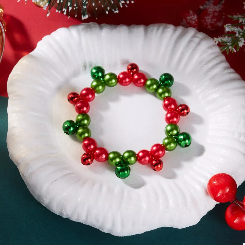 Christmas Holiday Beaded Bell Bracelet, image 2