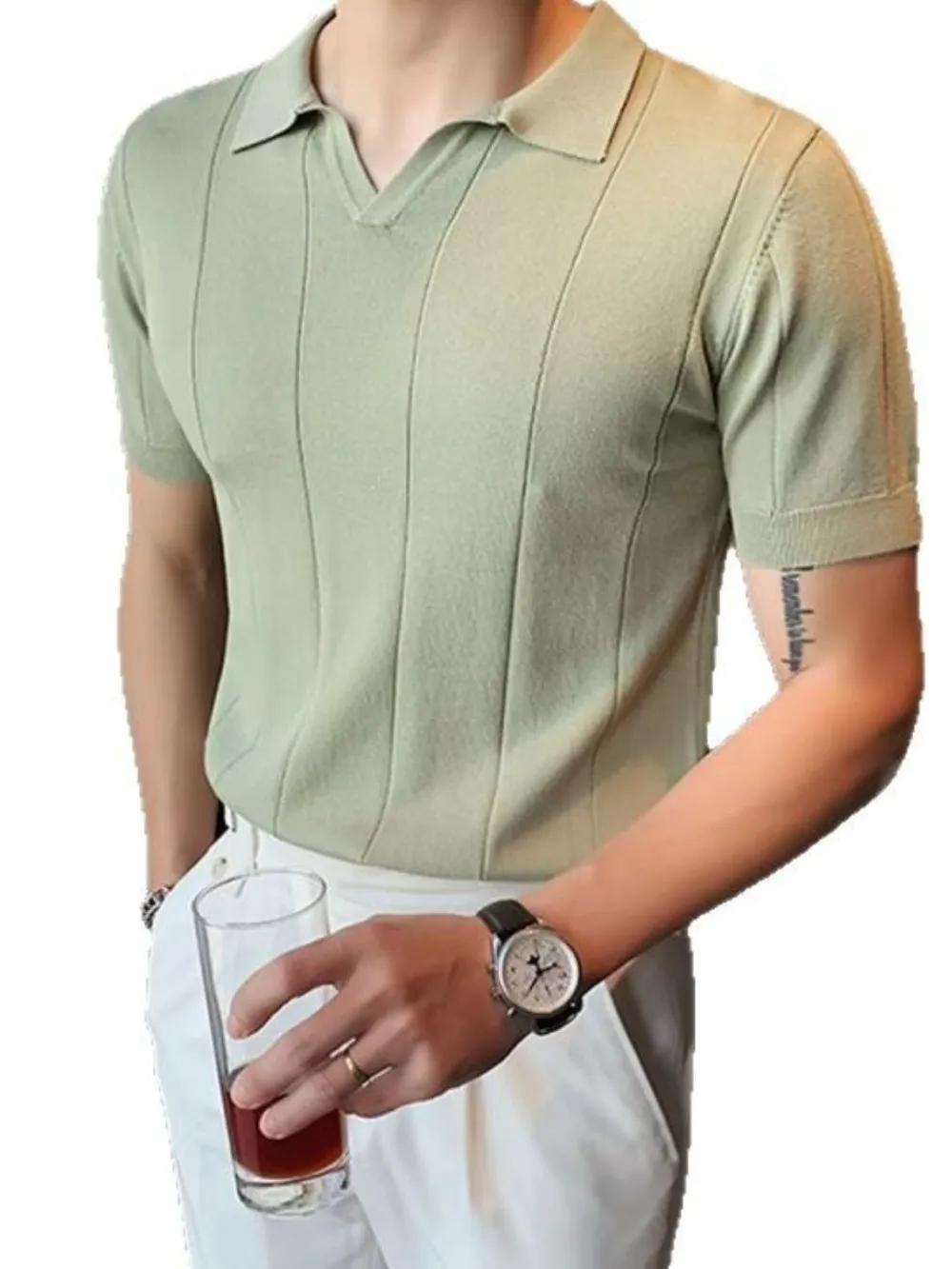Men's Plus Size Collared Neck Short Sleeve Polo, image 5