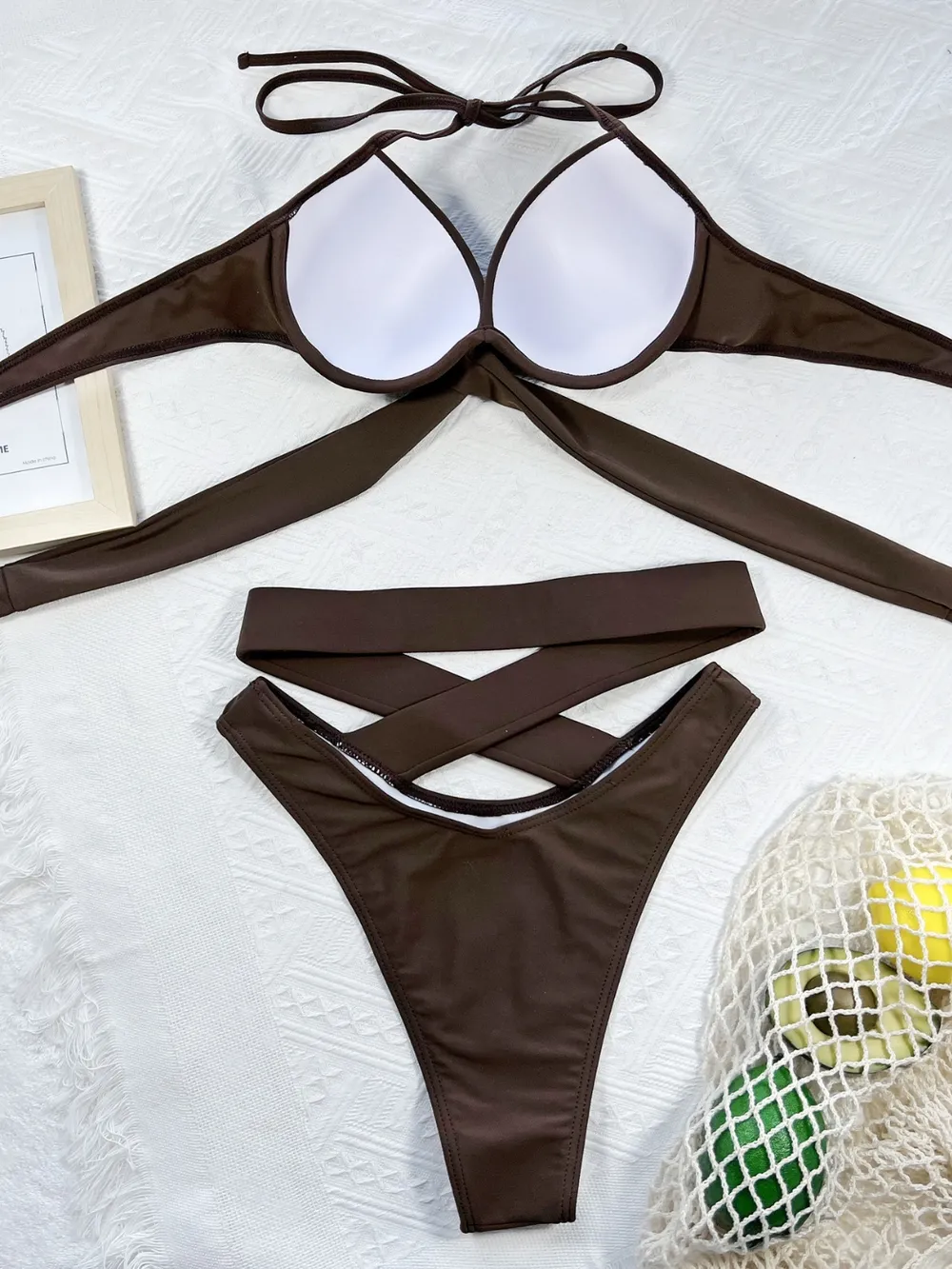 Crisscross Halter Neck Bikini Set, image 13