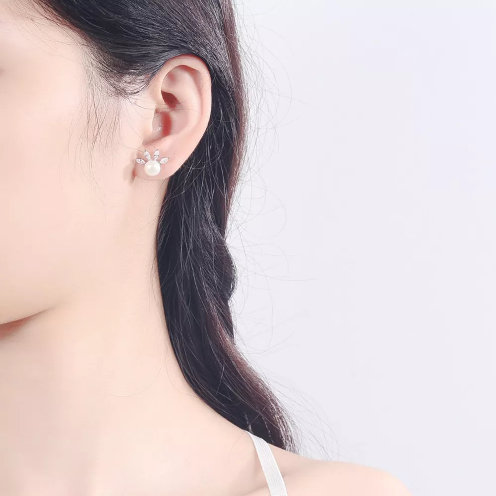 Pearl Stud Earrings, image 4