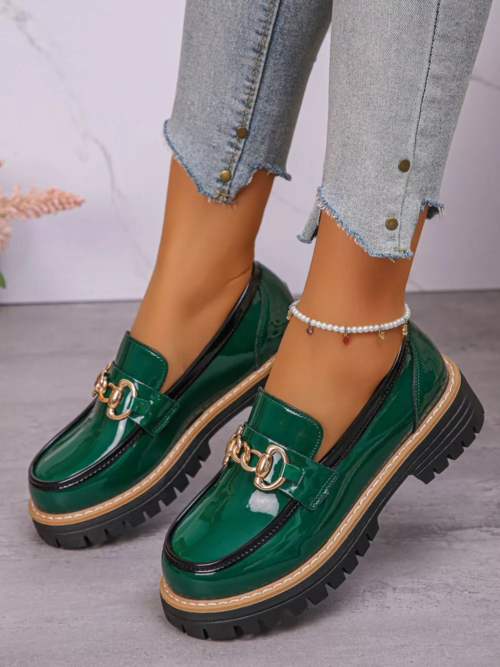 Round Toe Platform Loafers, image 4