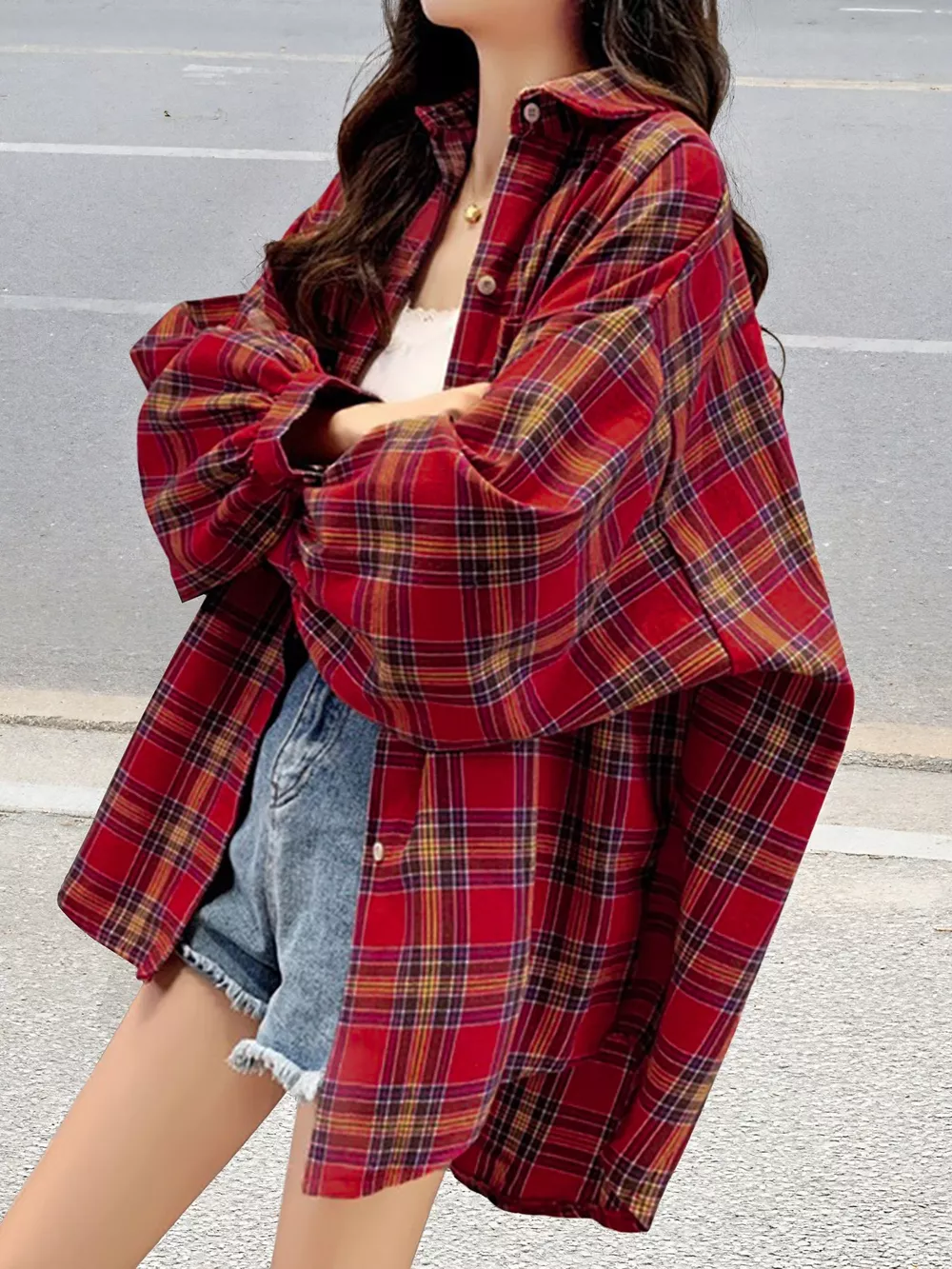 Plaid Button Up Long Sleeve Shirt, image 7