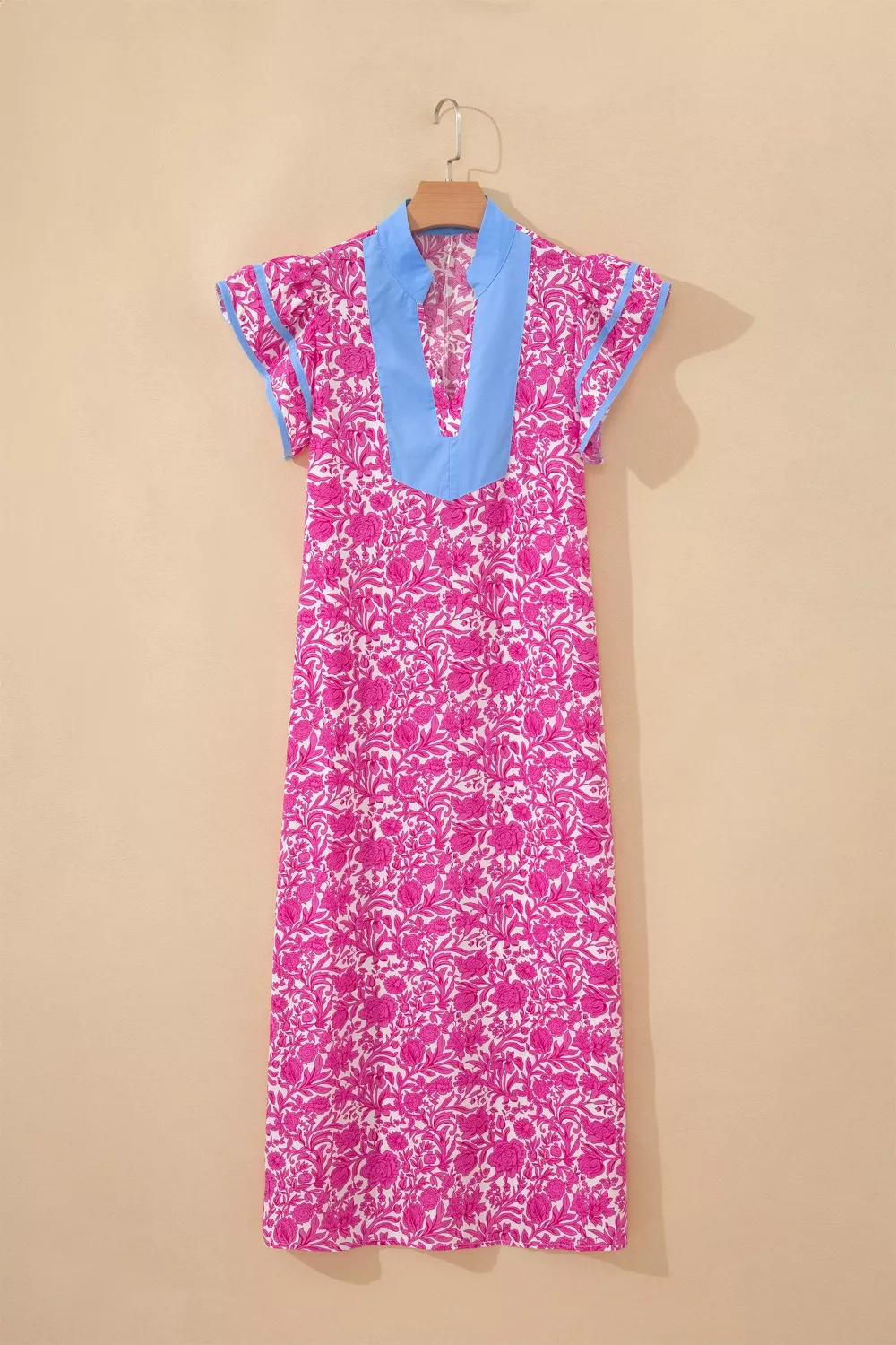 Floral Print Ruffle Cap Sleeve Dress, image 6