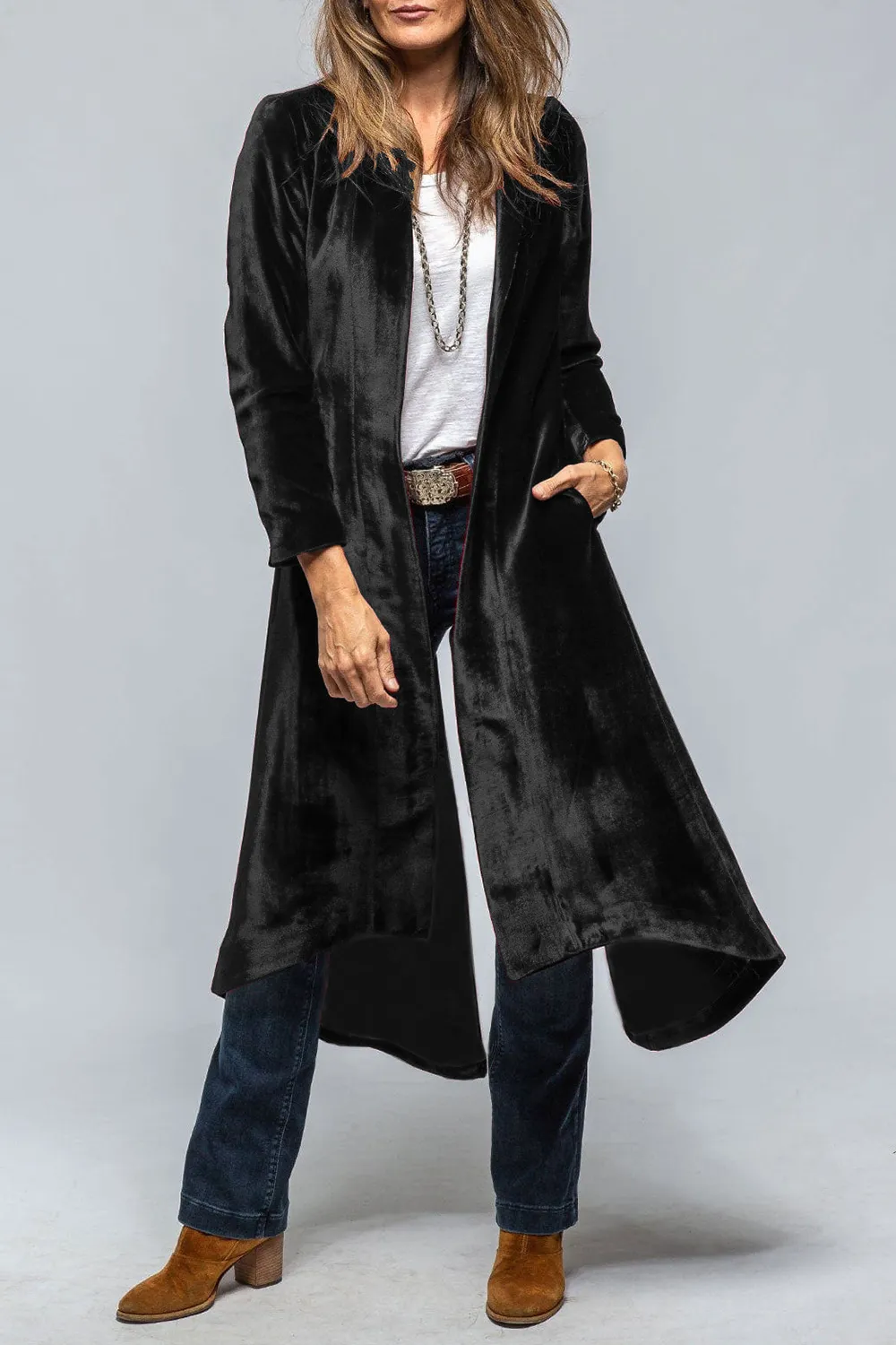 Slit Back Open Front Cardigan, image 2