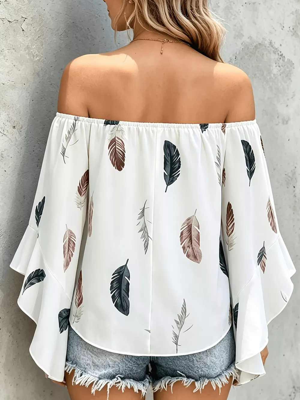Printed Off Shoulder Blouse, image 3