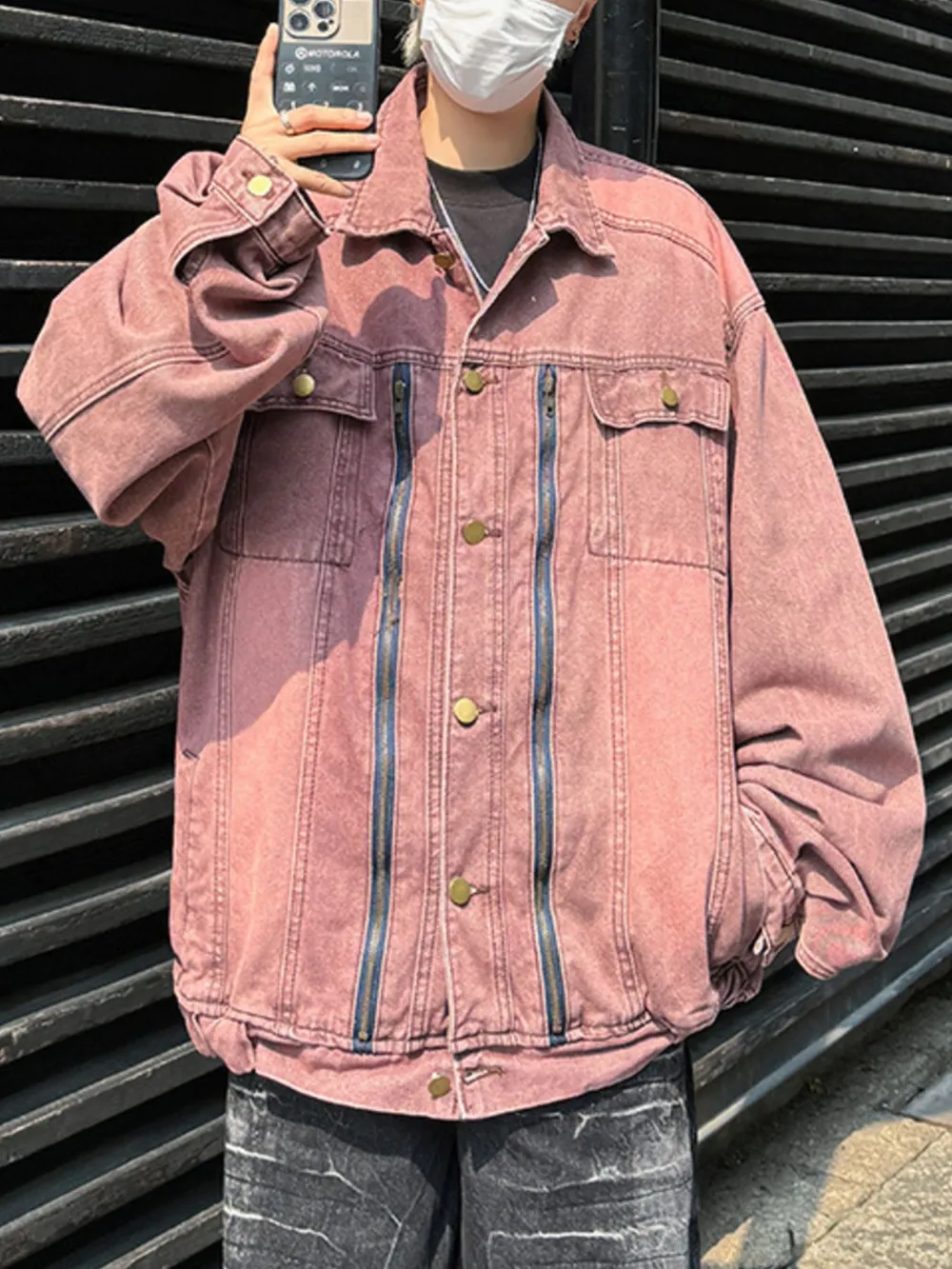 Men's Plus Size Button Up Long Sleeve Denim Jacket, image 8